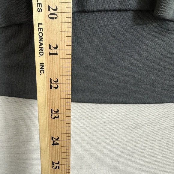 AllSAINTS Cari Leather Trim Panel Pullover Sweatshirt Gray Womens Size Large - Picture 7 of 8